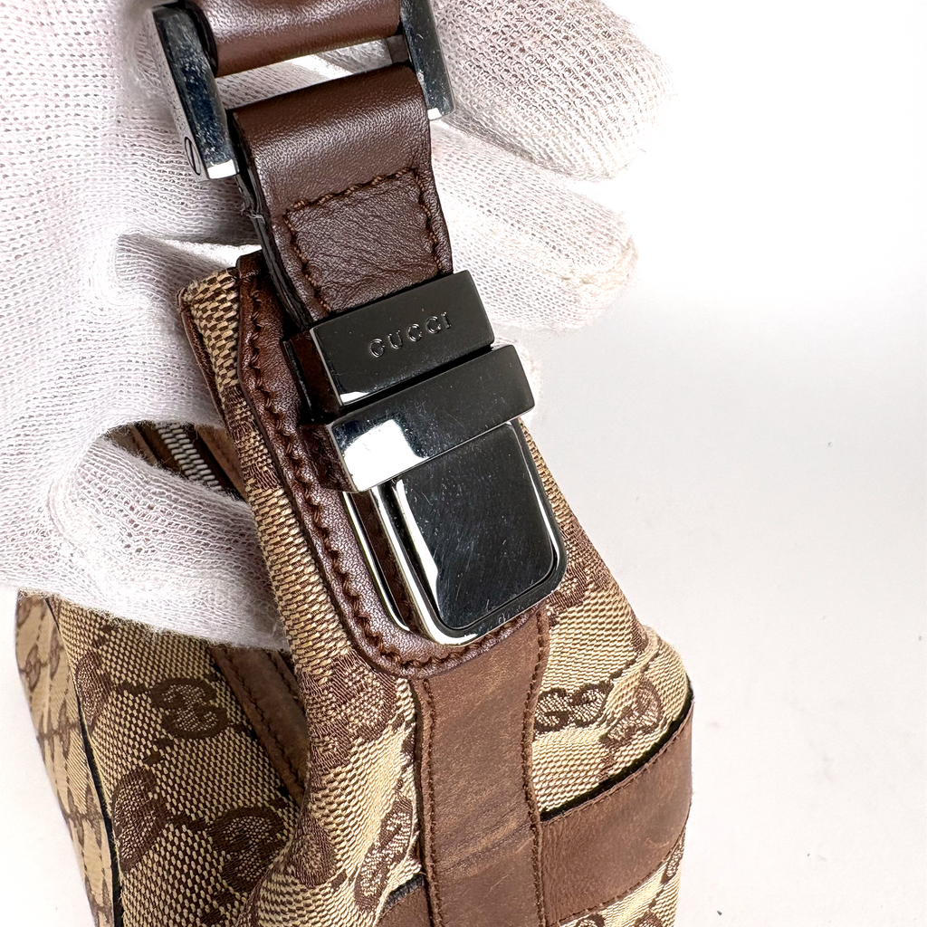 Gucci GG Shoulder Canvas Hobo Brown