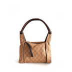 Gucci GG Canvas Leather Handbag Beige