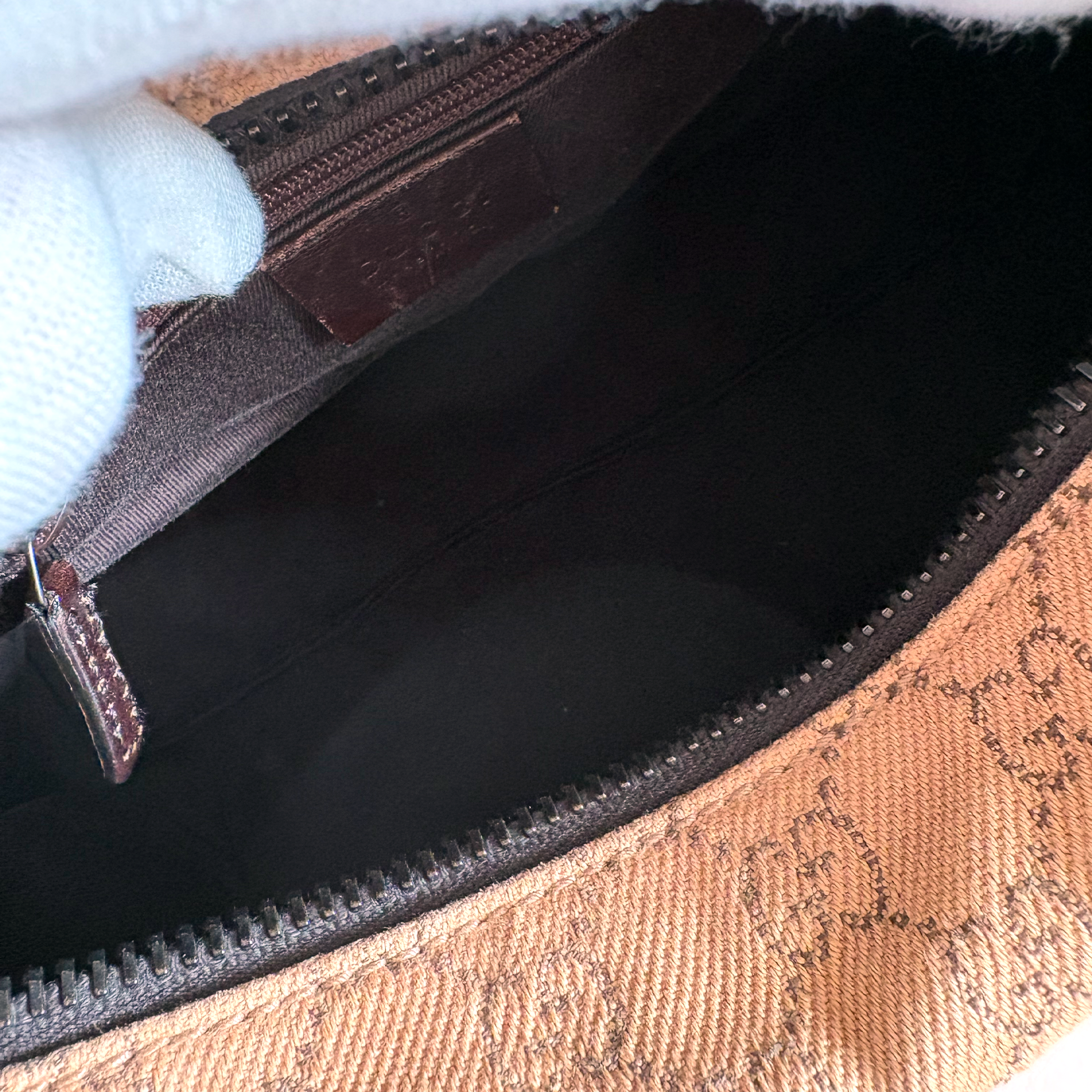 Gucci GG Canvas Leather Handbag Beige