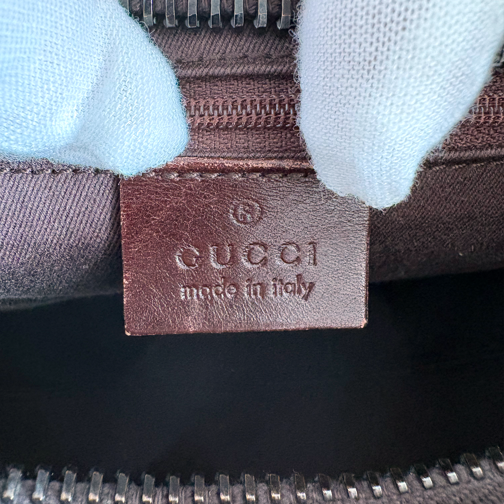 Gucci GG Canvas Leather Handbag Beige