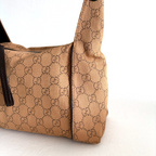 Gucci GG Canvas Leather Handbag Beige