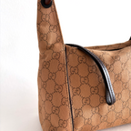 Gucci GG Canvas Leather Handbag Beige
