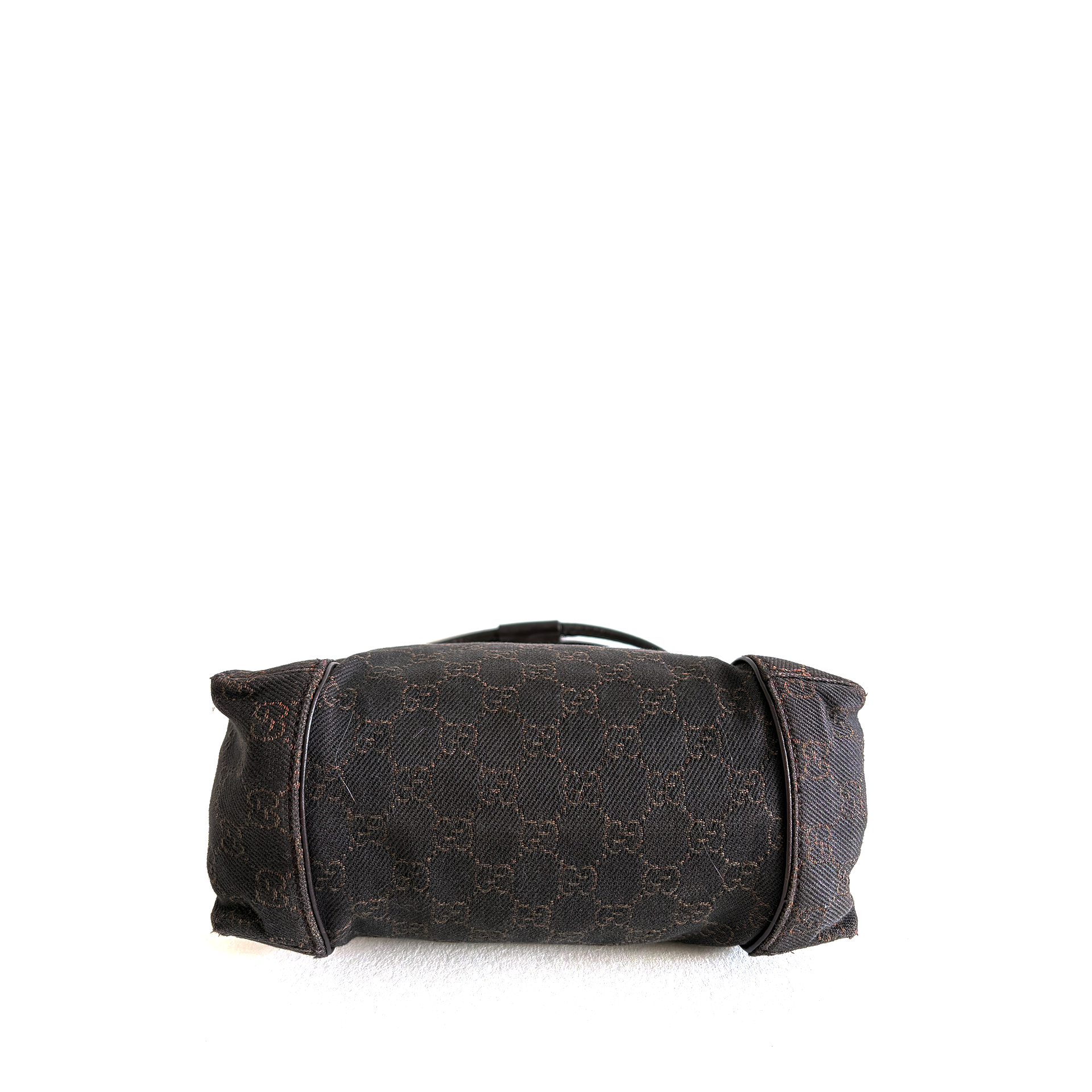 Gucci GG Canvas Leather Handbag Brown