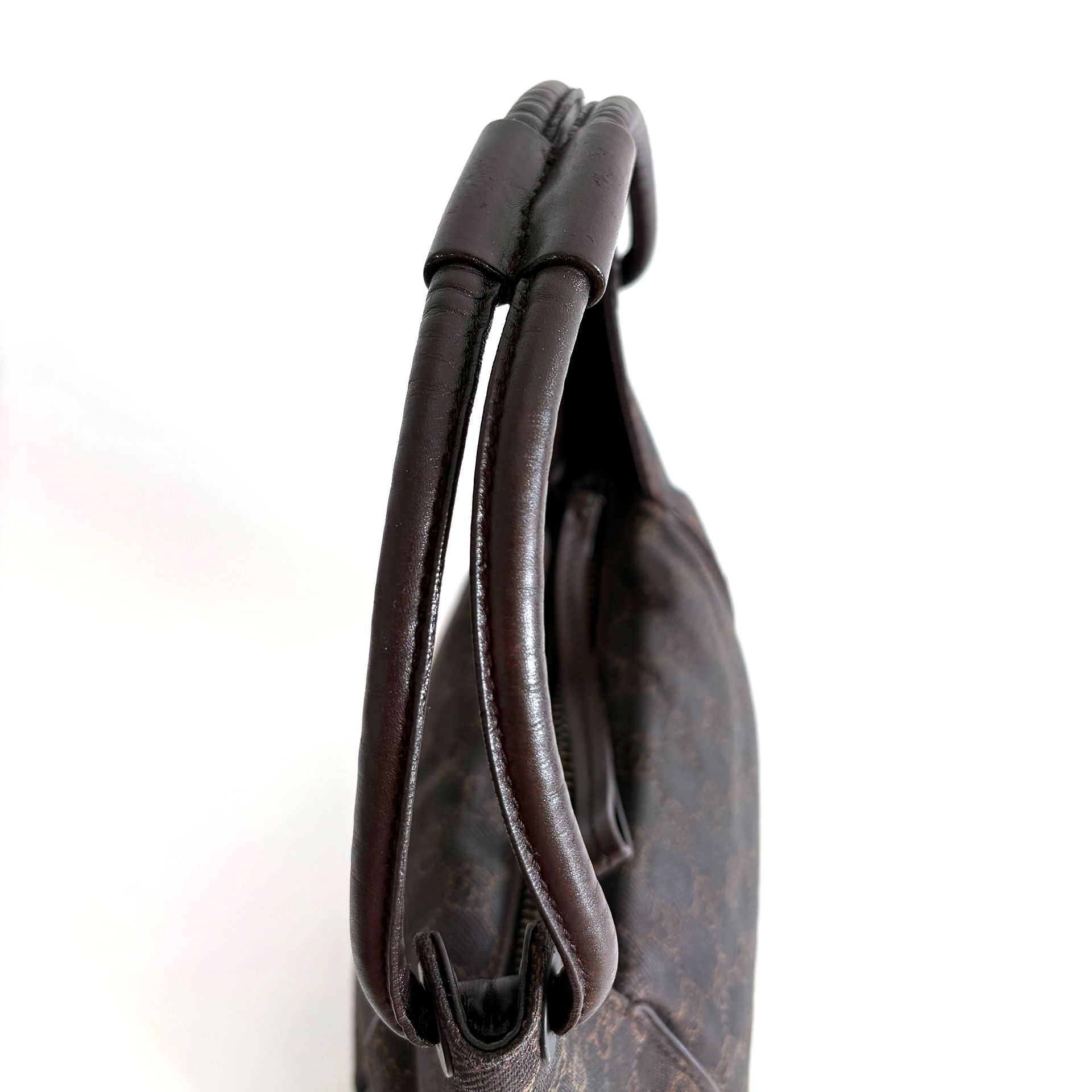 Gucci GG Canvas Leather Handbag Brown