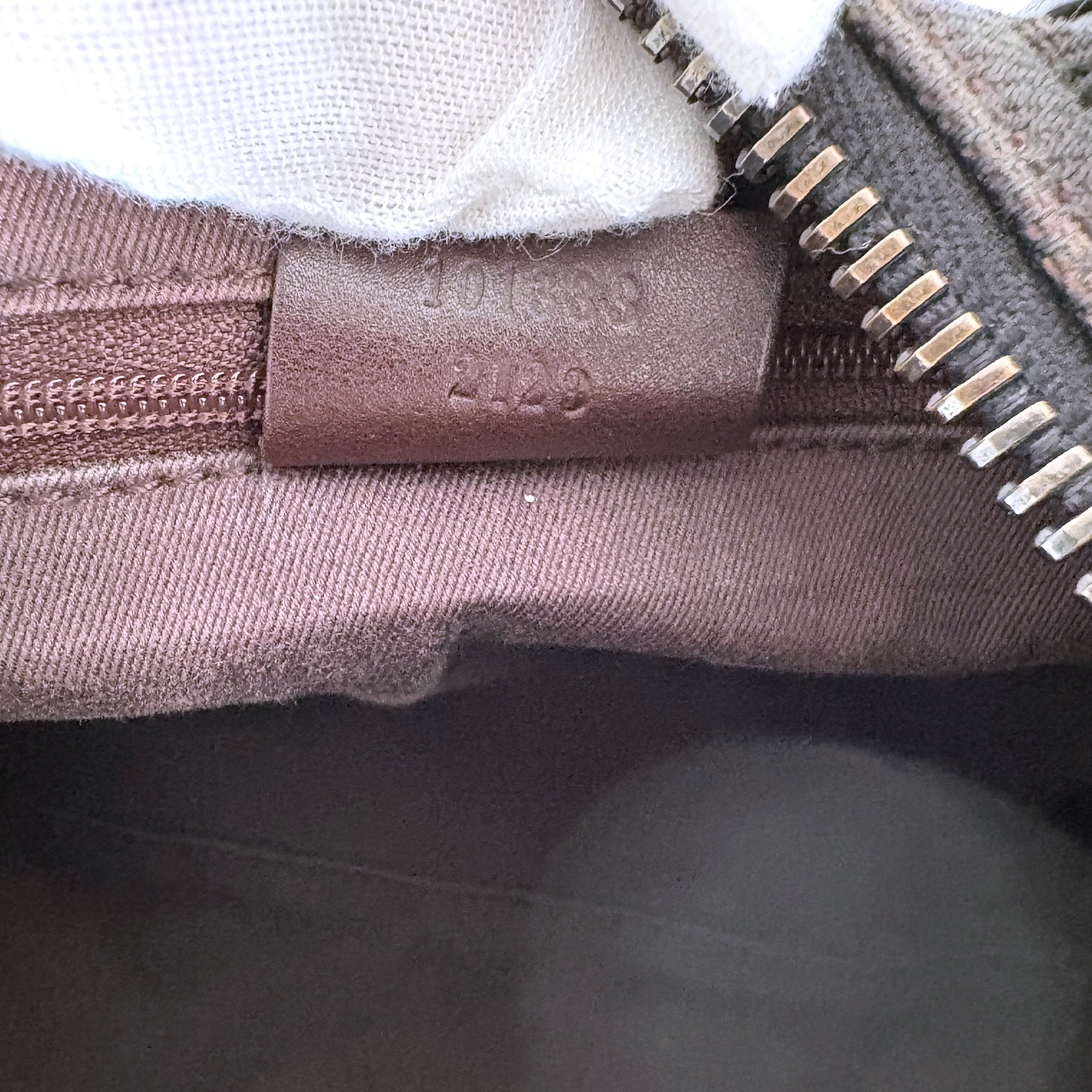 Gucci GG Canvas Leather Handbag Brown