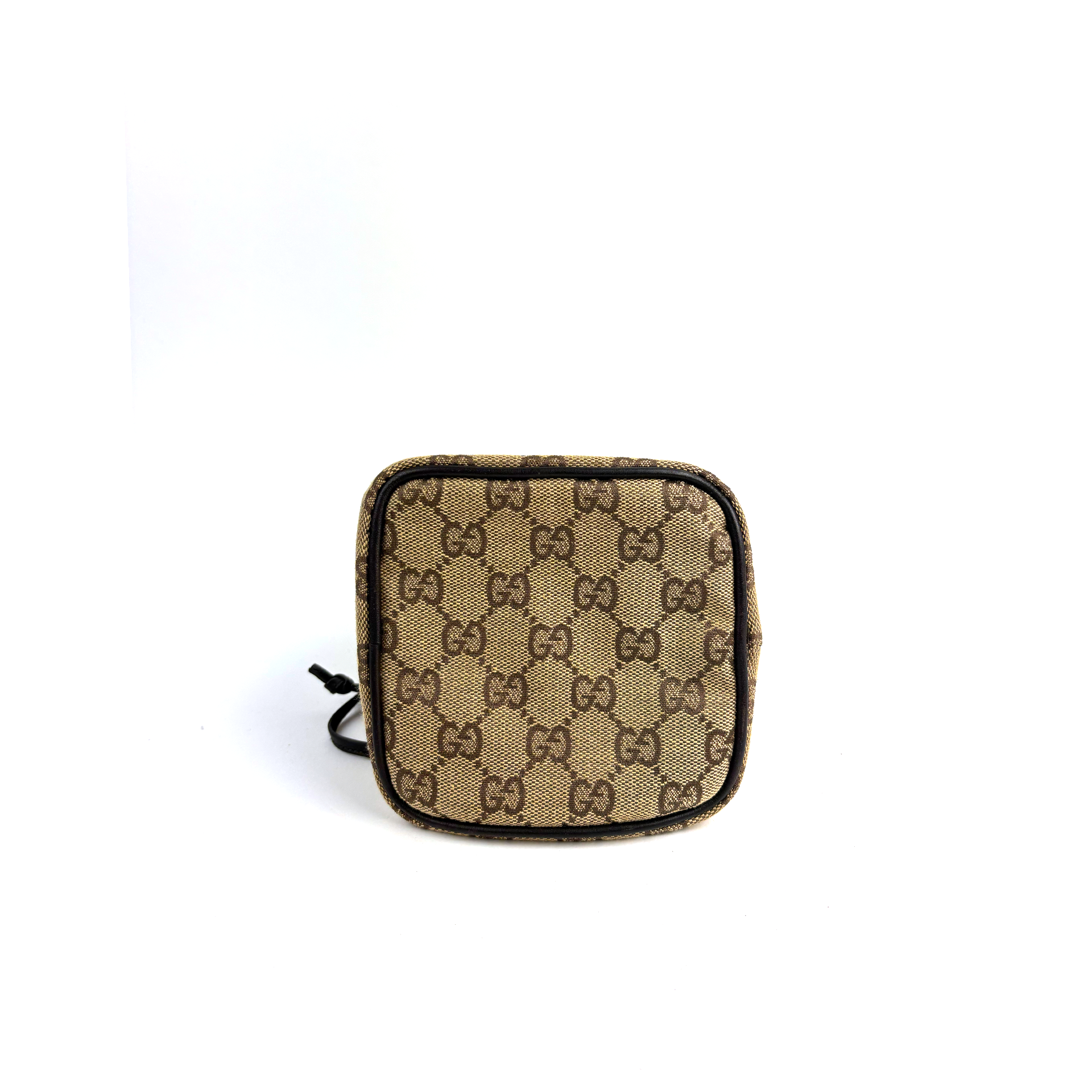 Gucci GG Canvas Pownstring Bag Beige Brown