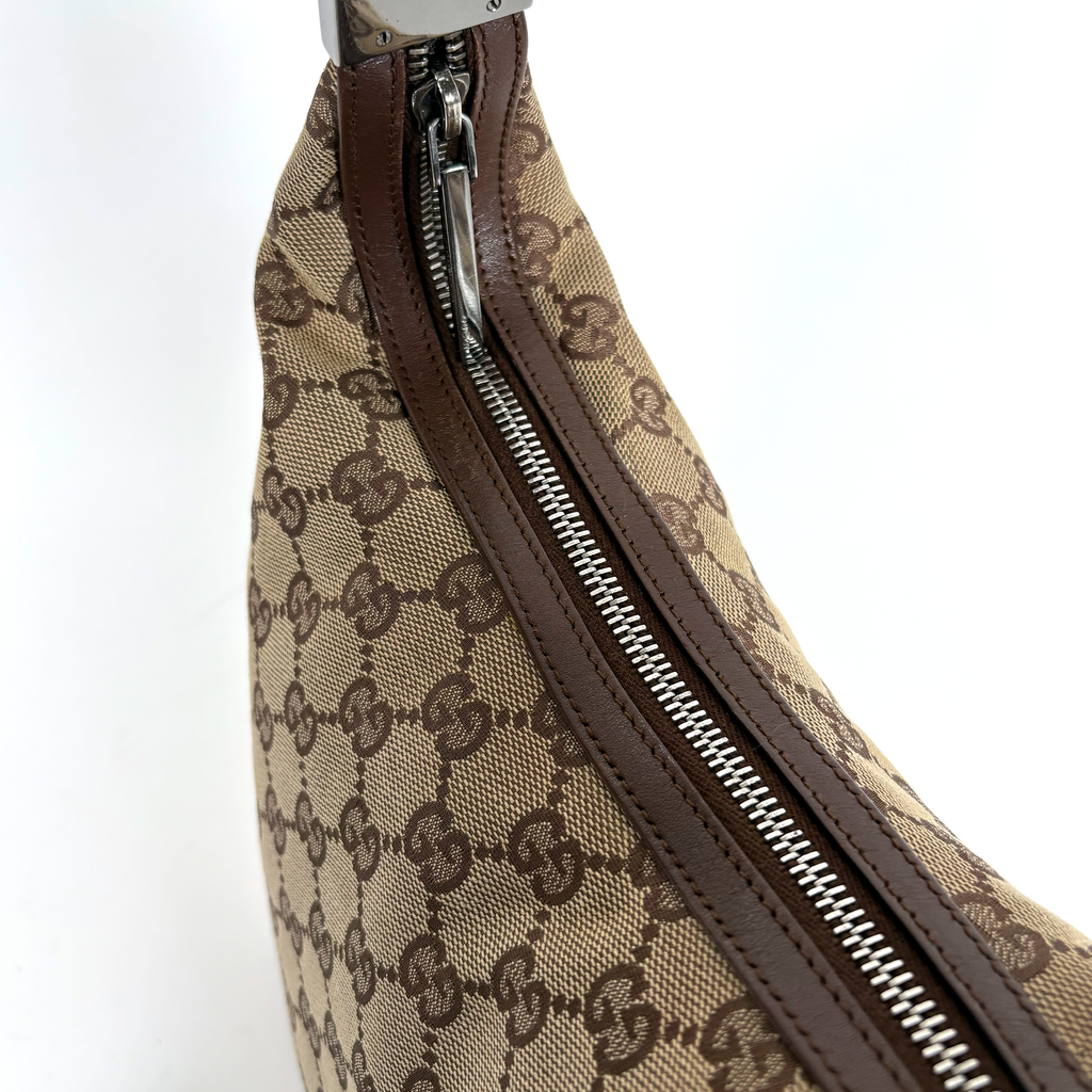 Gucci GG Hobo Canvas Clasp Brown