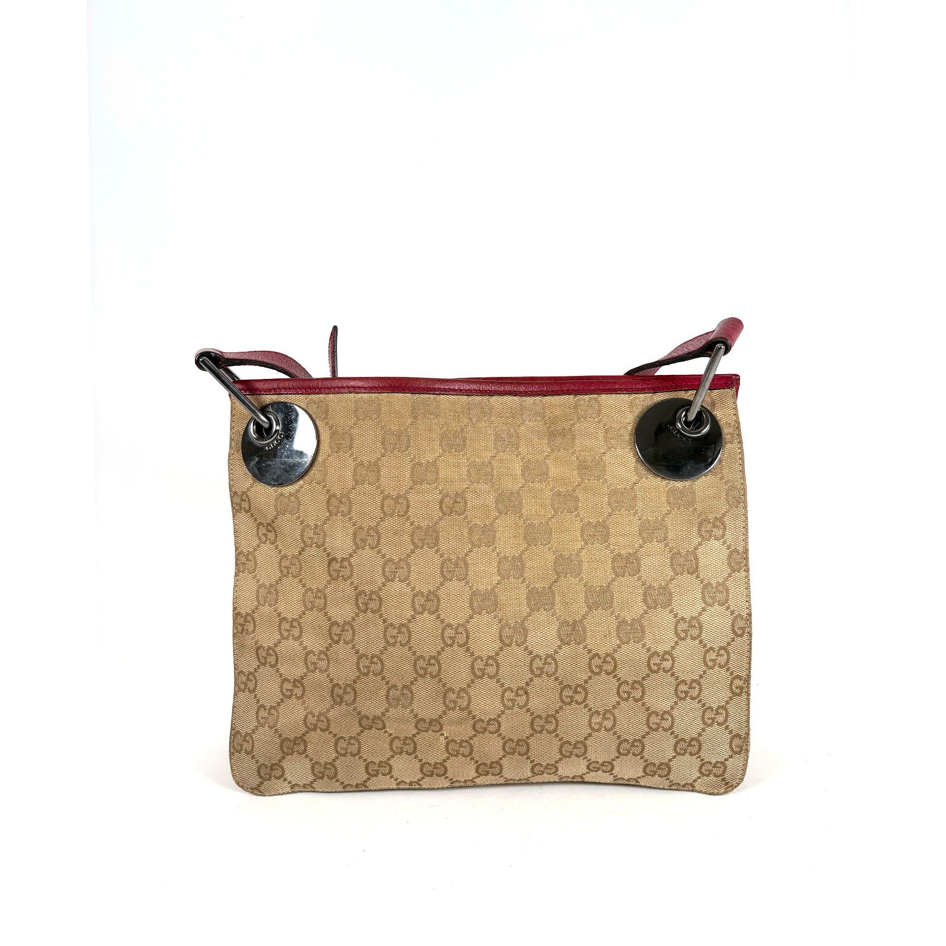 Gucci GG Canvas Ring Crossbody Burgundy Red