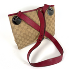 Gucci GG Canvas Ring Crossbody Burgundy Red