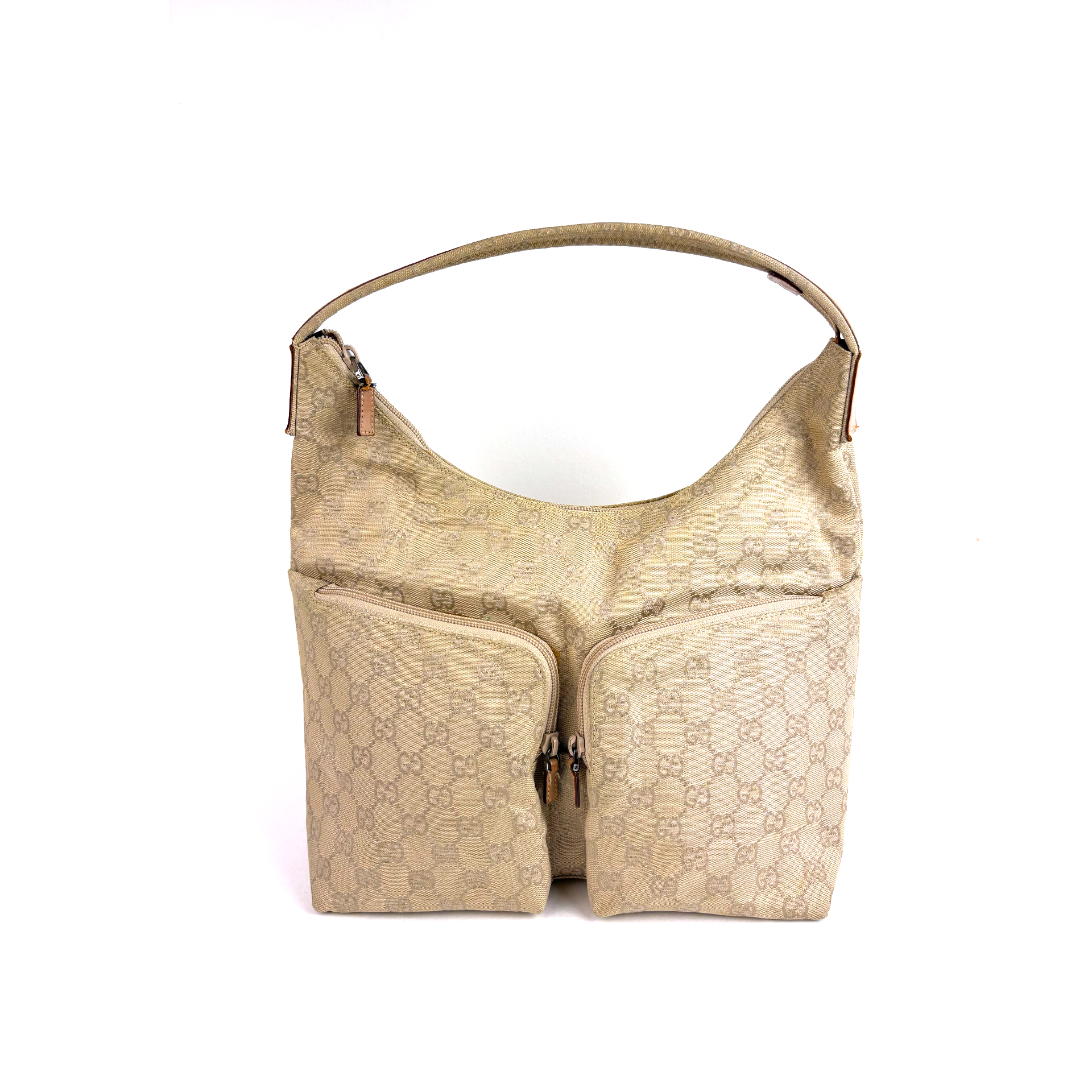Gucci GG Monogram Double Pocket Hobo Shoulder Bag