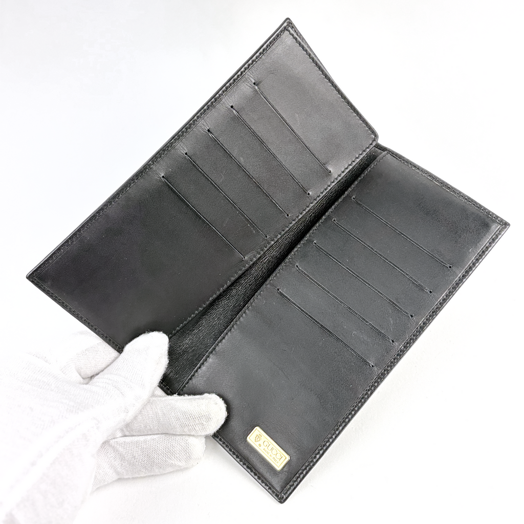 Gucci GG Shima Pattern Black Long Wallet