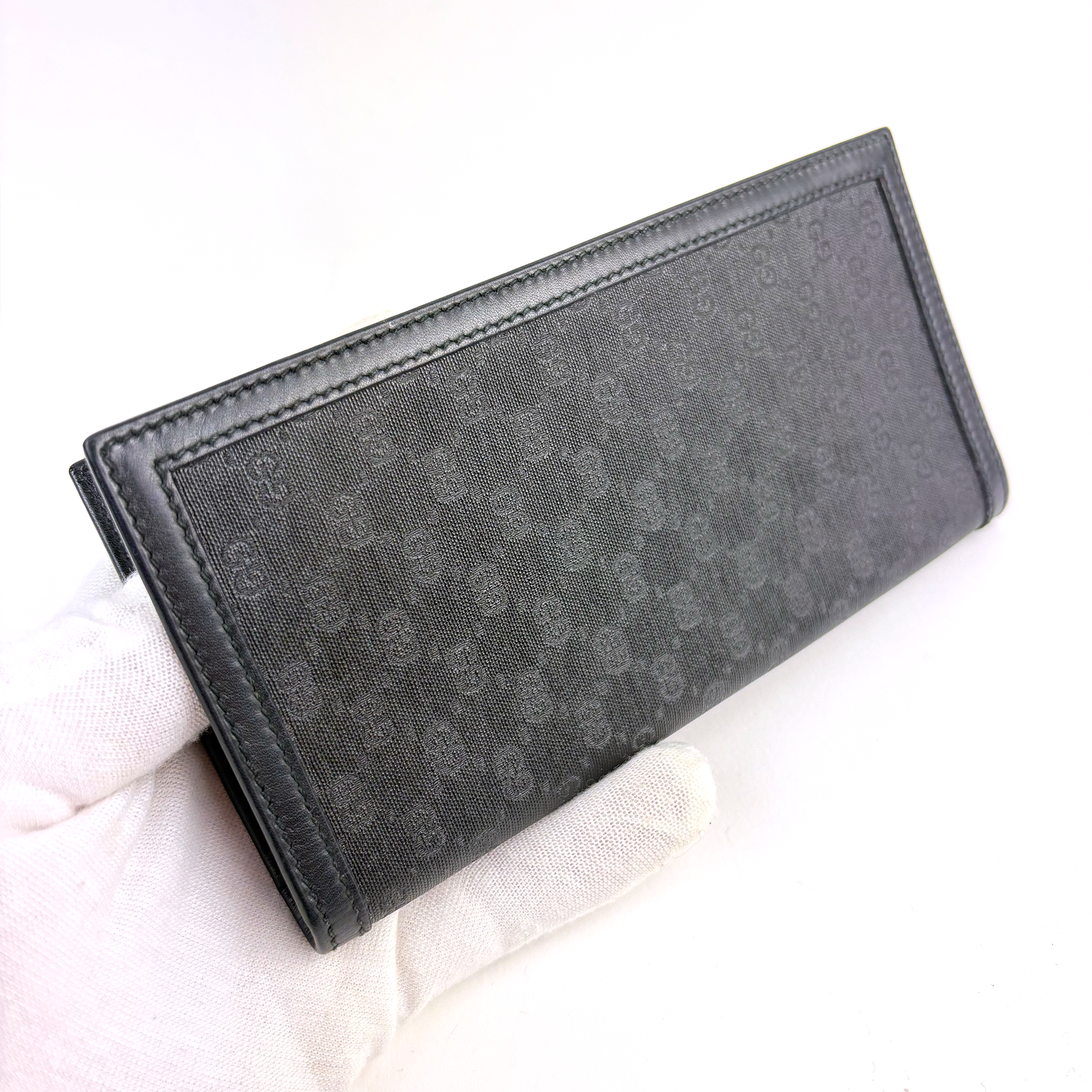 Gucci GG Shima Pattern Black Long Wallet