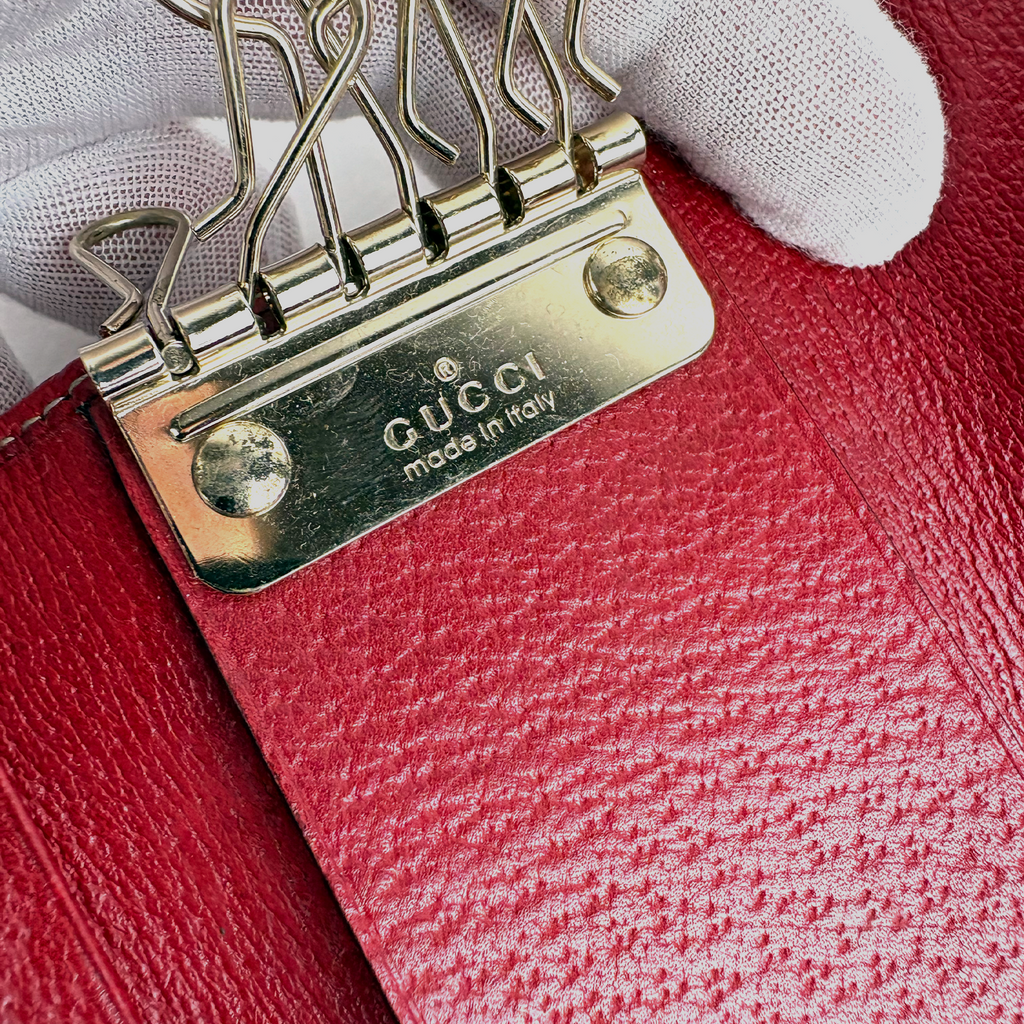 Gucci GG Supreme 6 Key Holder Case Red