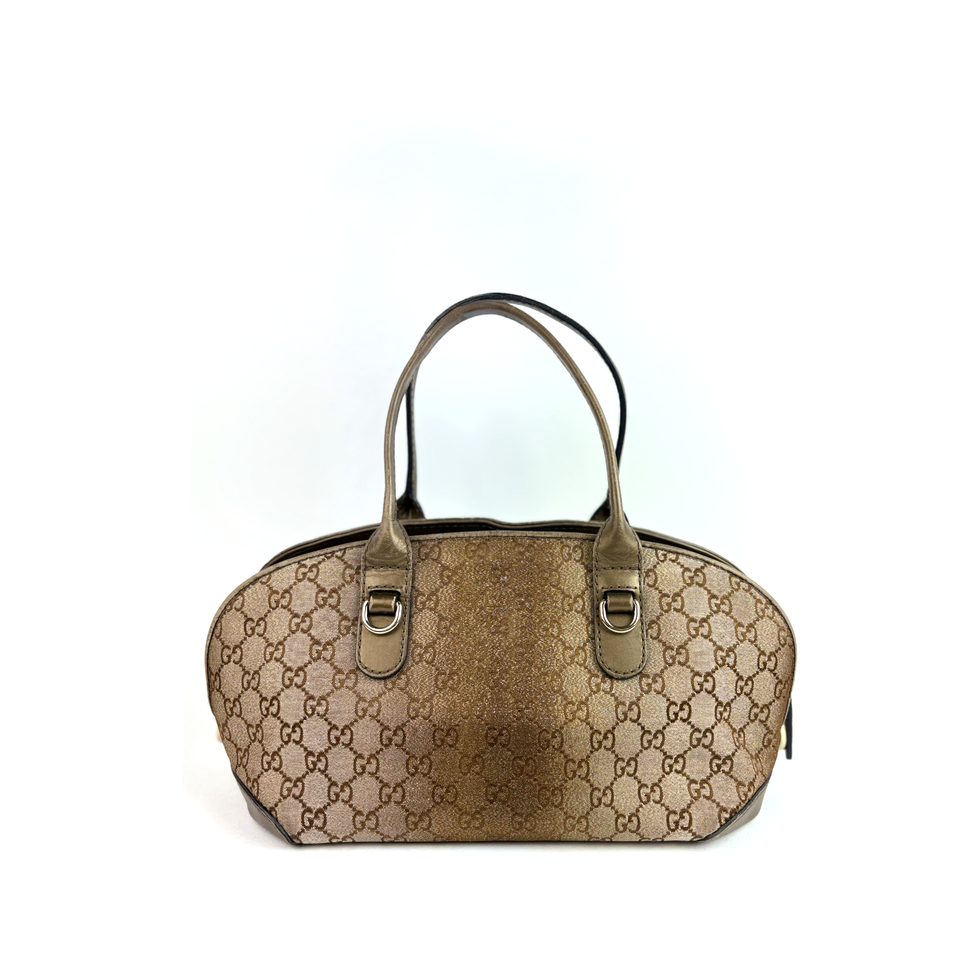 Gucci GG heart Bit Handbag Beige Gold