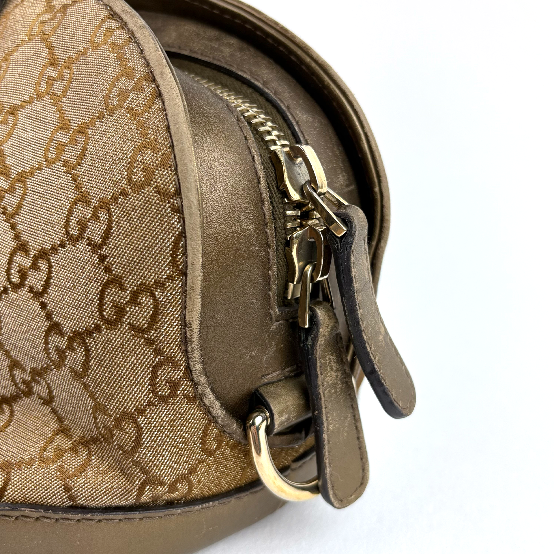 Gucci GG heart Bit Handbag Beige Gold