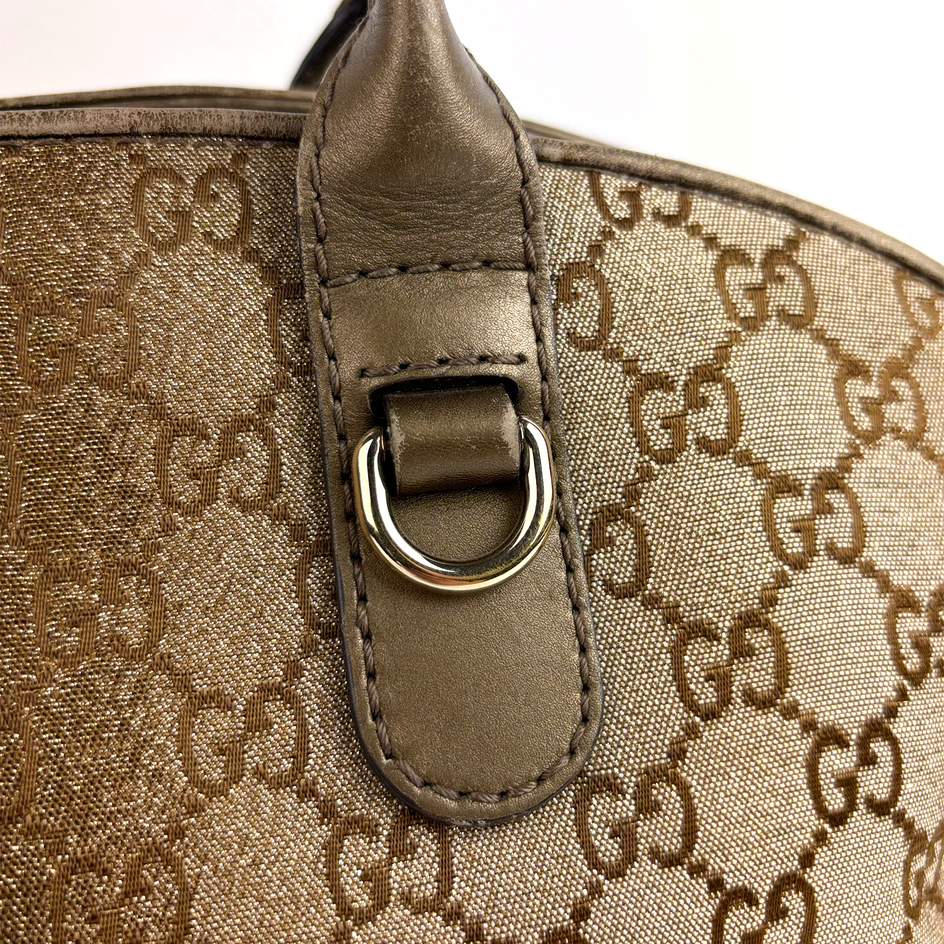 Gucci GG heart Bit Handbag Beige Gold