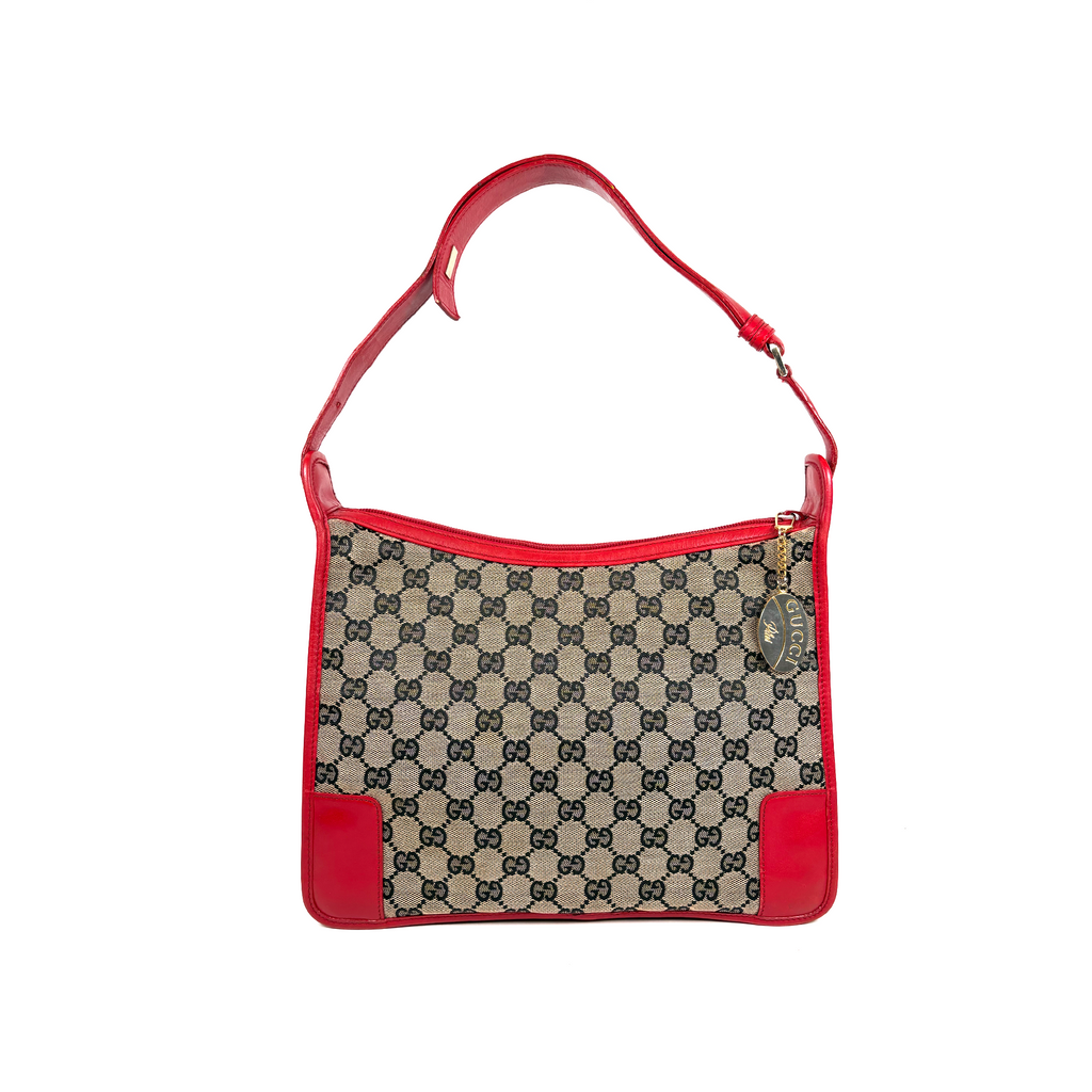 Gucci GG Canvas Shoulder Bag Red