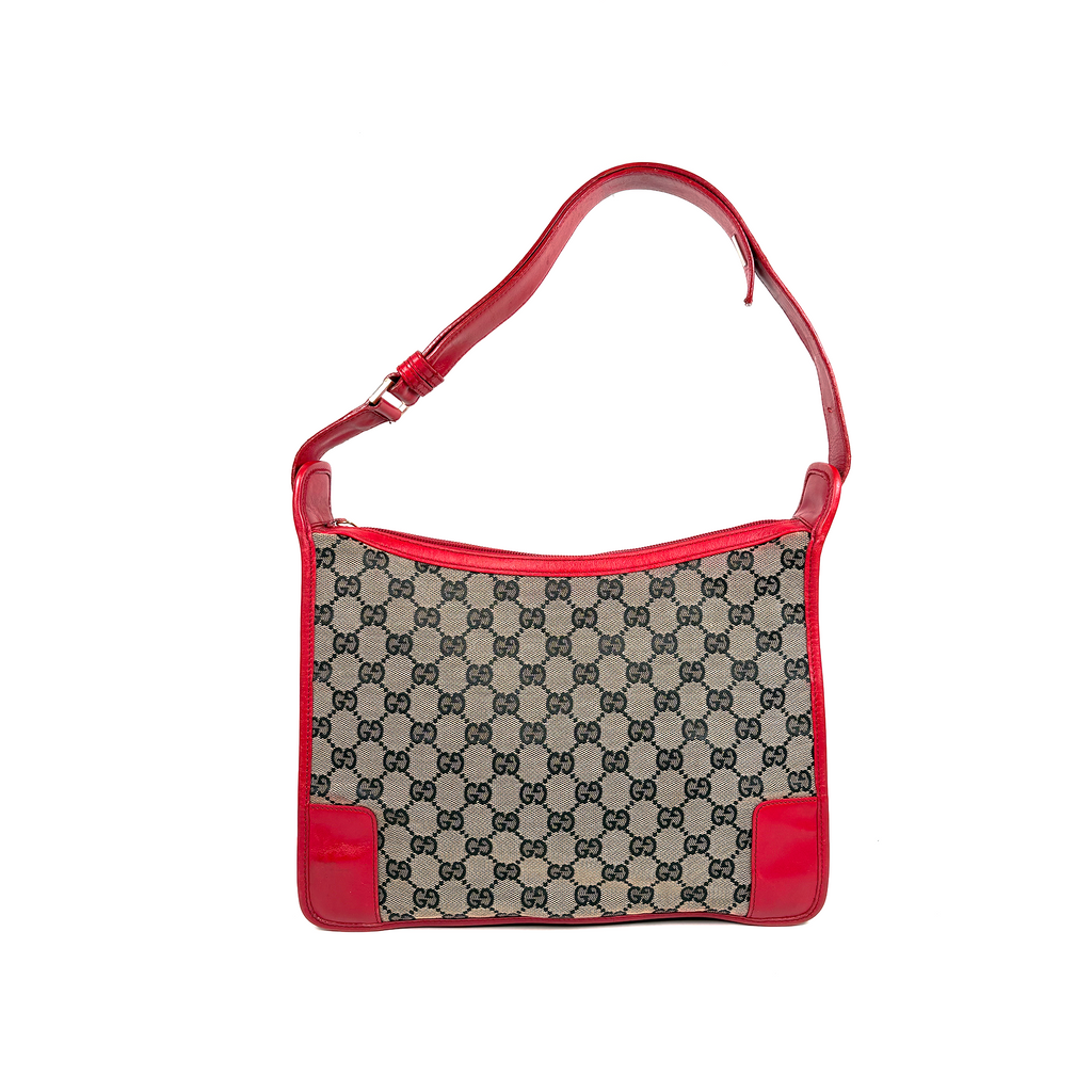 Gucci GG Canvas Shoulder Bag Red