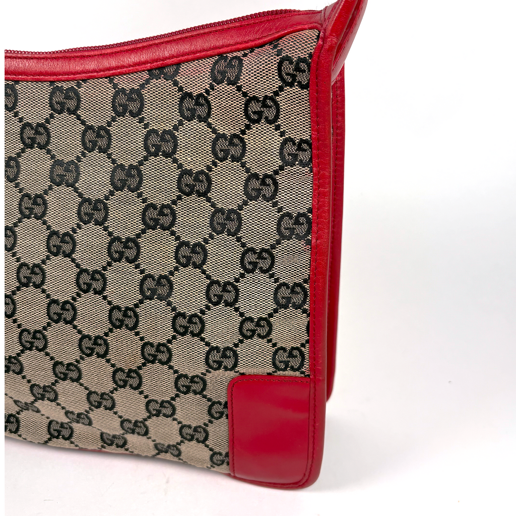Gucci GG Canvas Shoulder Bag Red