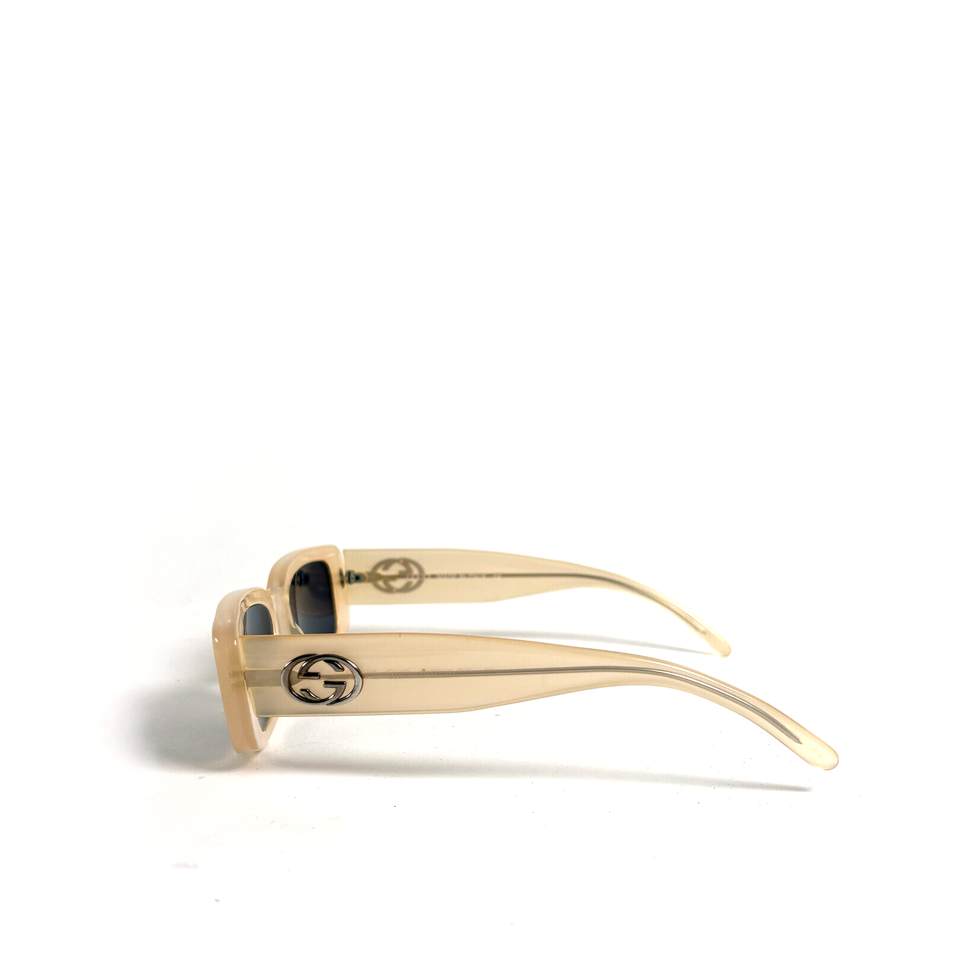 Gucci  Rectangular Sunglasses Clear Beige