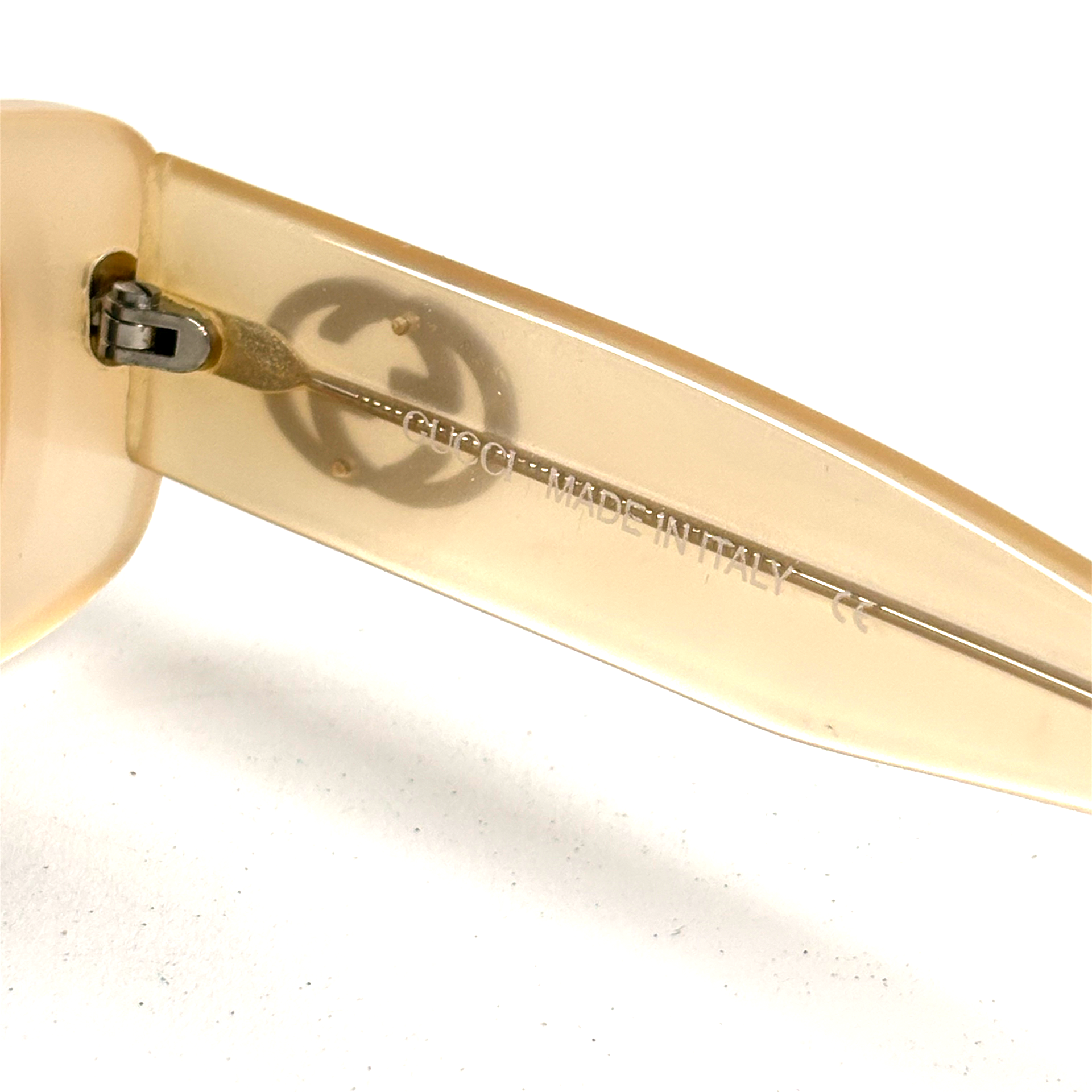 Gucci  Rectangular Sunglasses Clear Beige