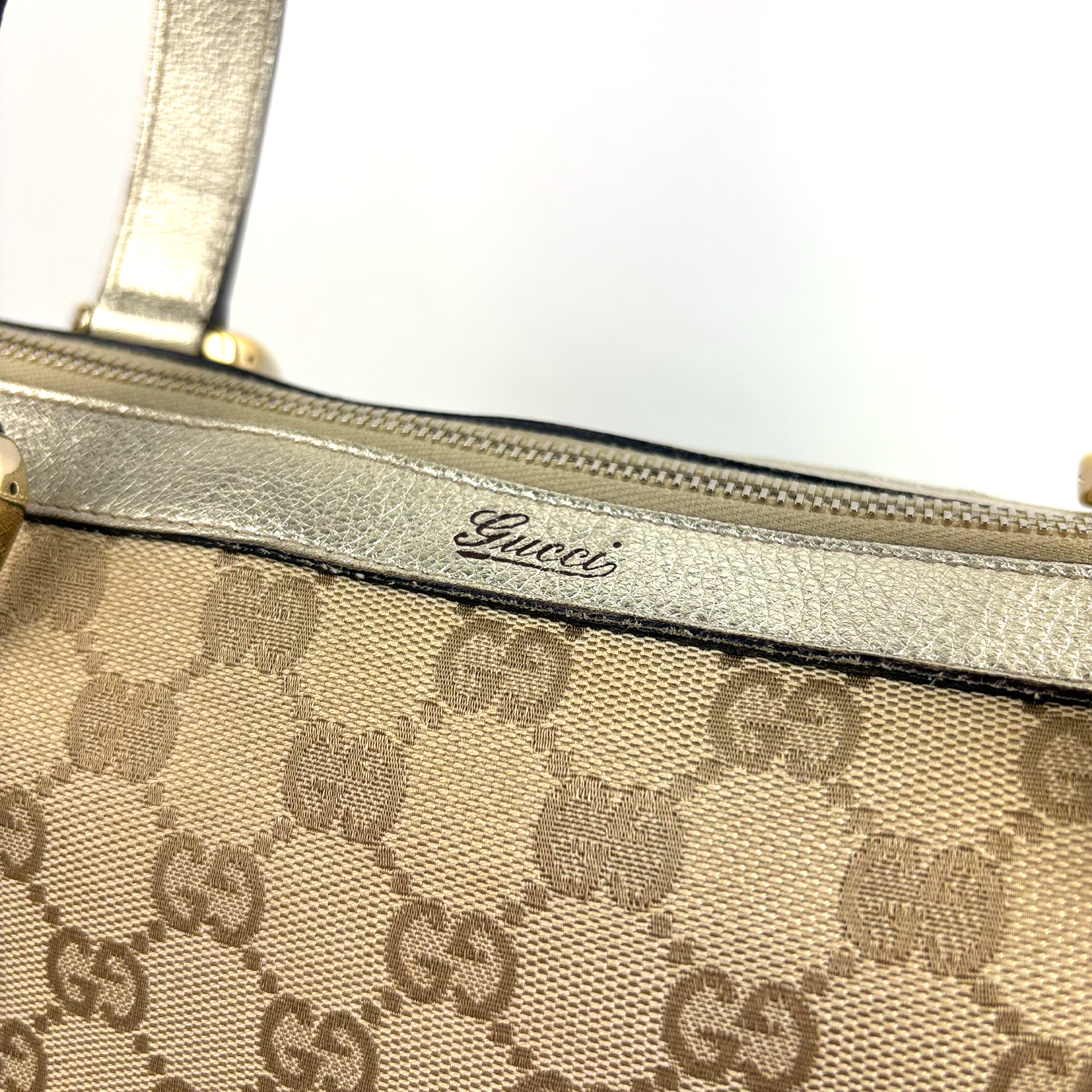 Gucci GG Canvas Abbey Tote bag silver