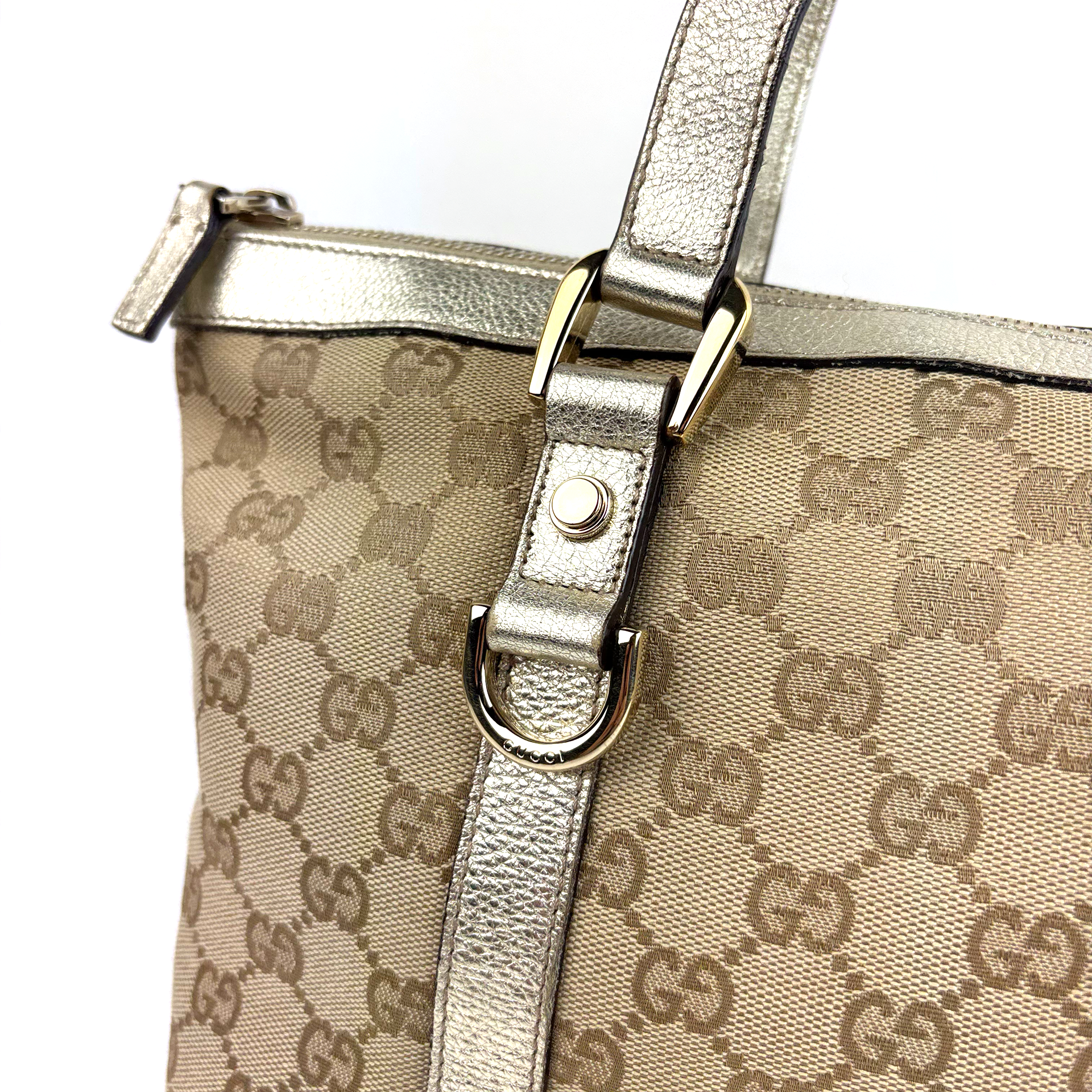 Gucci GG Canvas Abbey Tote bag silver