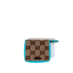 Gucci GG Canvas Turquoise Mini Coin Wallet