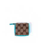 Gucci GG Canvas Turquoise Mini Coin Wallet