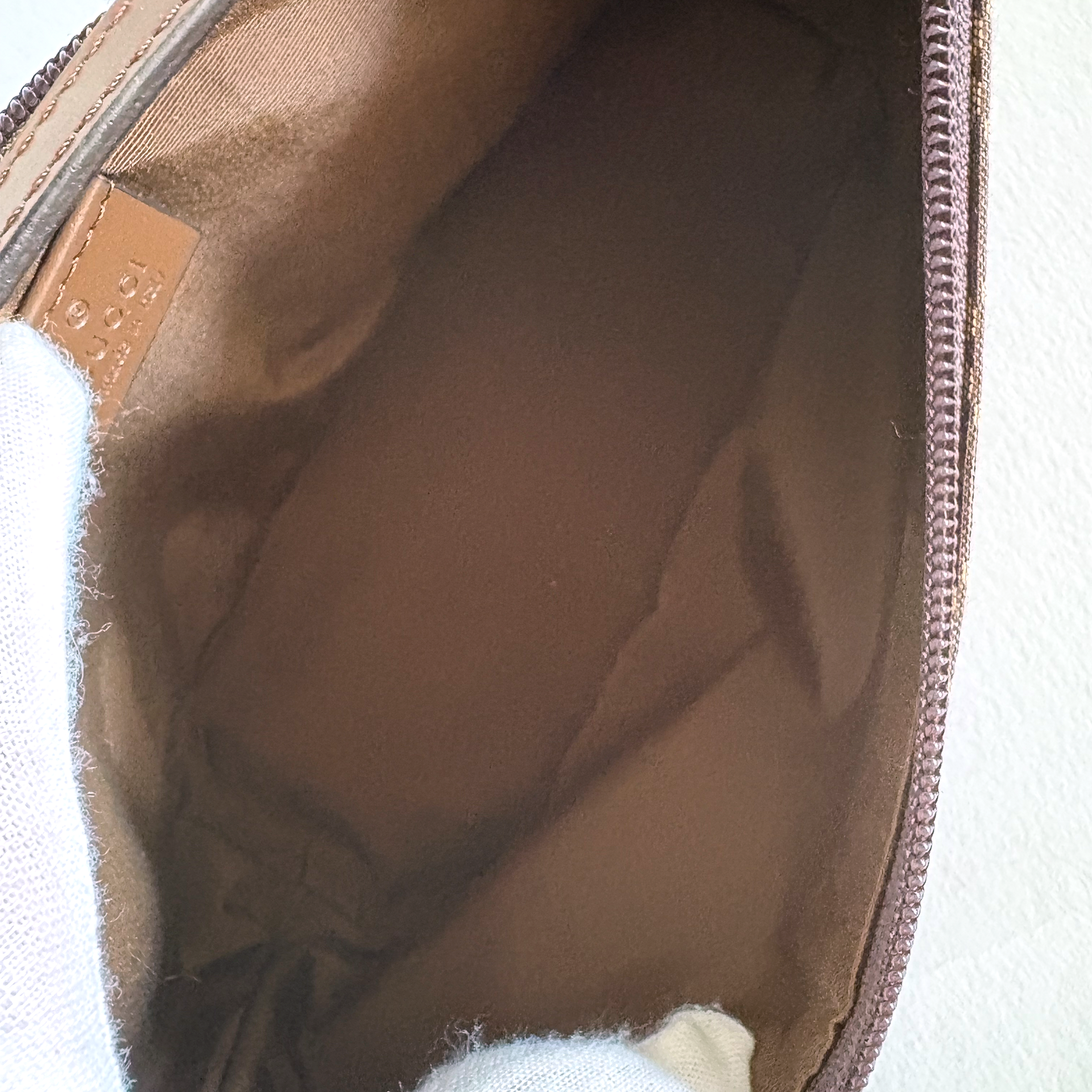 Gucci GG Denim Boat Bag Brown