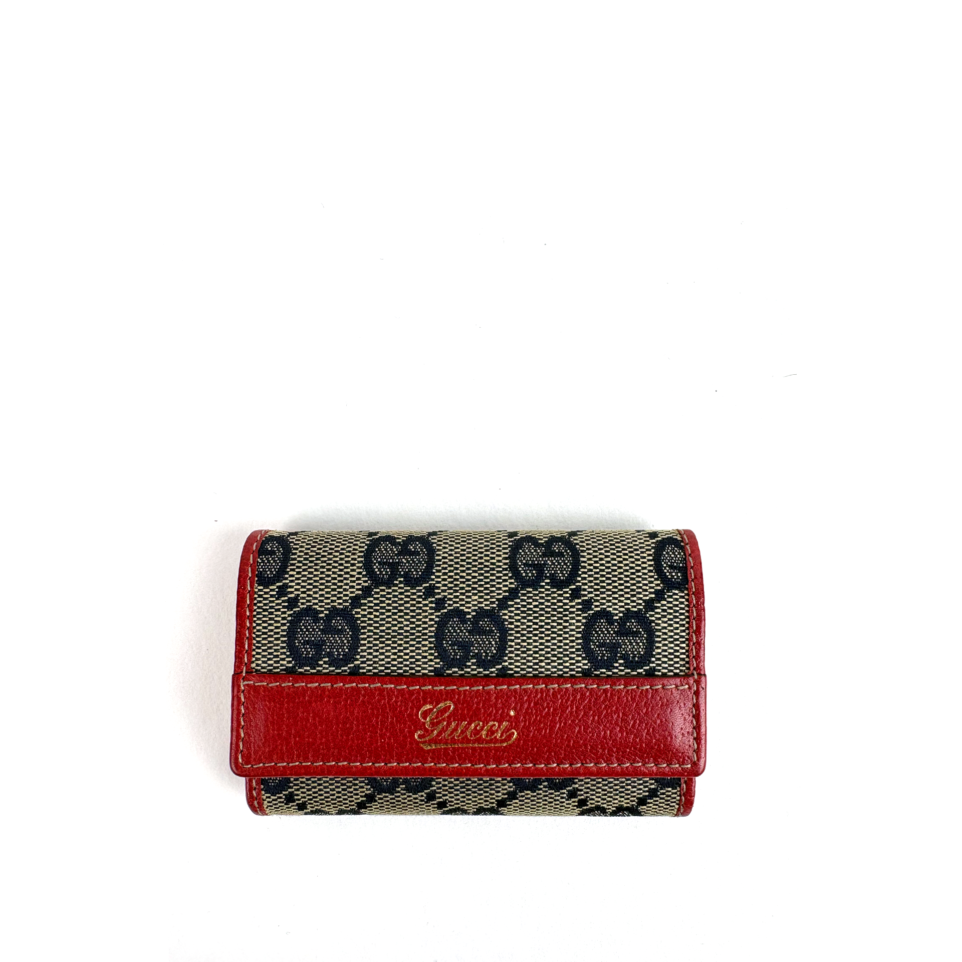 Gucci GG Supreme 6 Key Holder Case Red