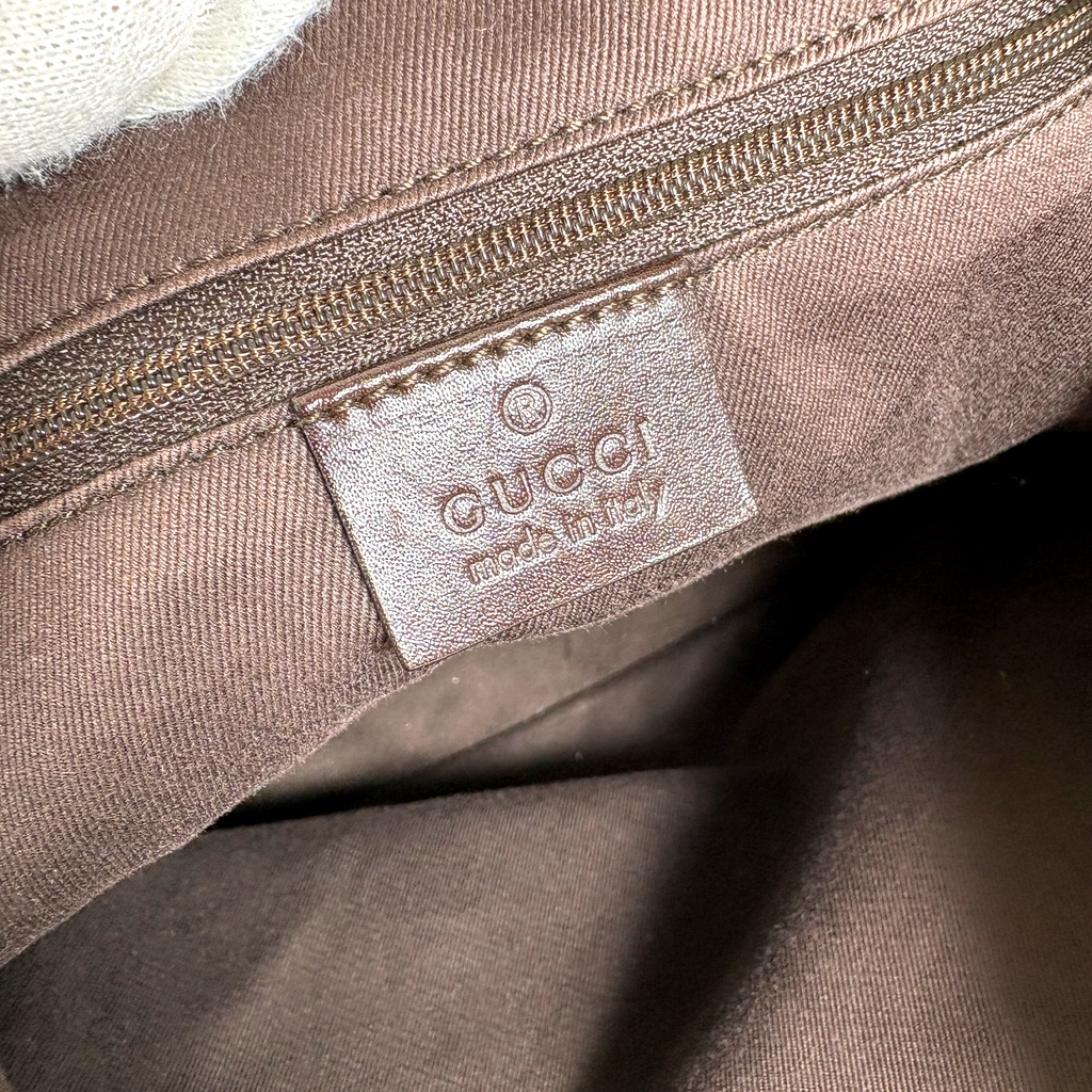 Gucci GG Jacquard Clasp Hobo Beige