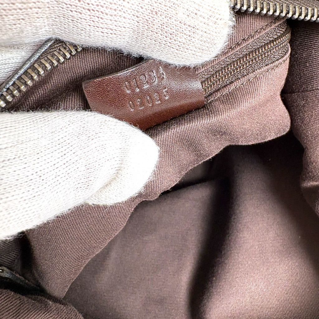 Gucci GG Jacquard Clasp Hobo Beige