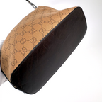 Gucci GG Jacquard Clasp Hobo Beige
