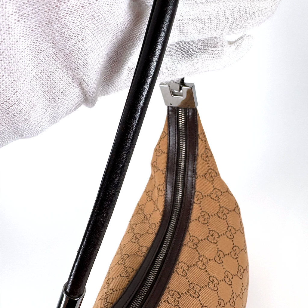 Gucci GG Jacquard Clasp Hobo Beige