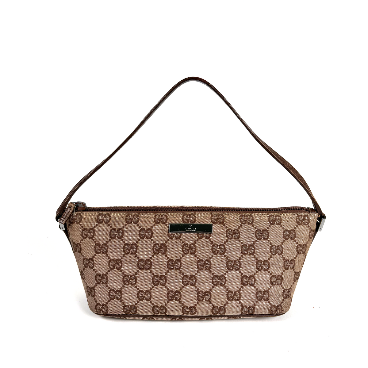 Gucci GG Supreme Boat Bag Brown