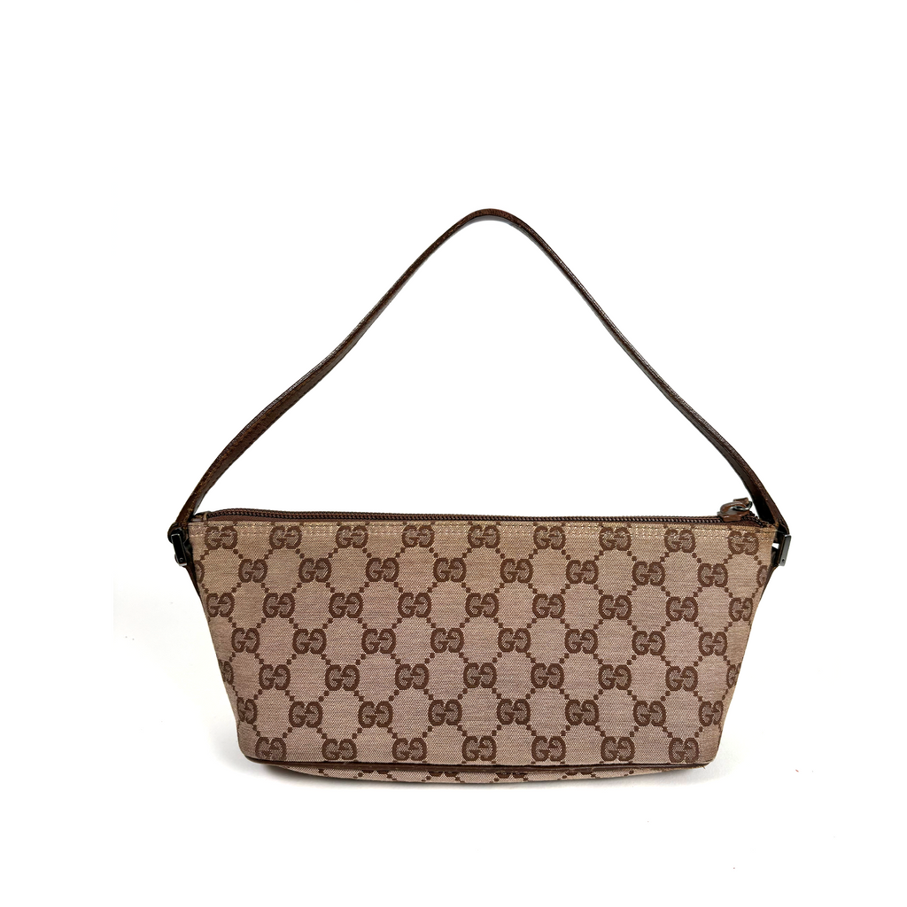 Gucci GG Supreme Boat Bag Brown
