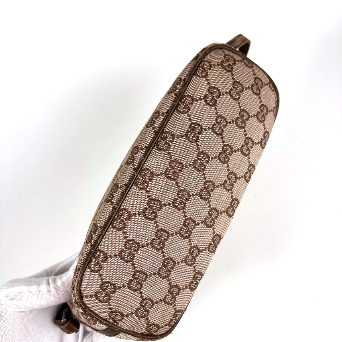 Gucci GG Supreme Boat Bag Brown