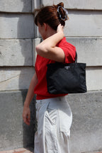 Prada Tessuto Nylon Shoulder Tote Bag Black