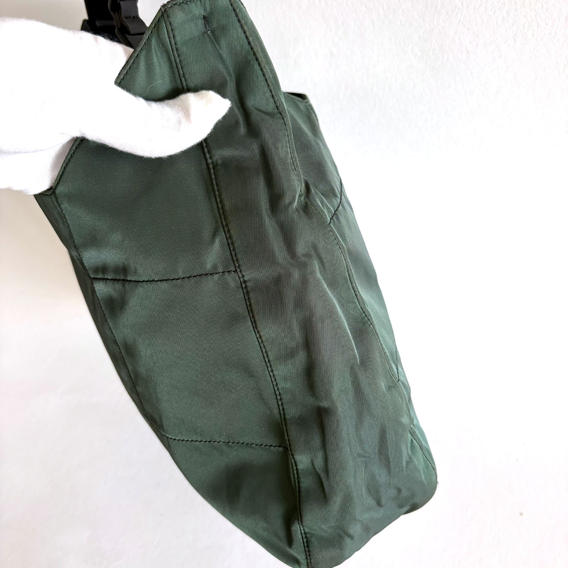 Prada Patchwork Nylon Shoulder Green
