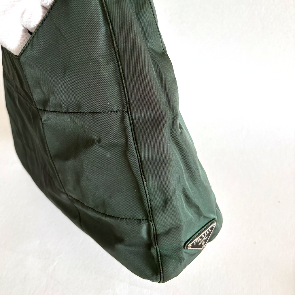 Prada Patchwork Nylon Shoulder Green