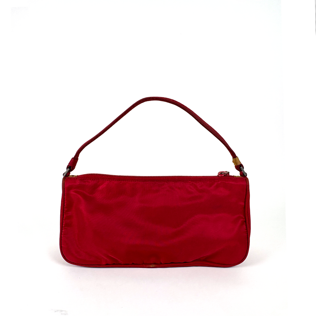 Prada Nylon Shoulder Pochette Red