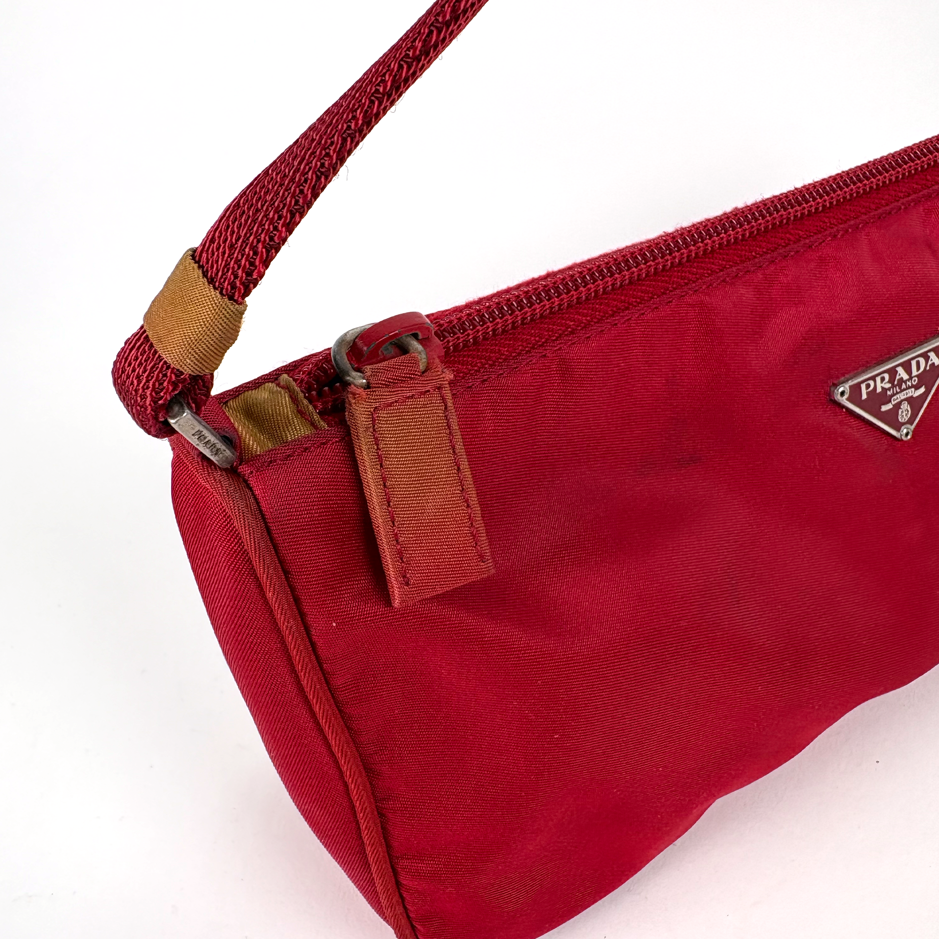 Prada Nylon Shoulder Pochette Red