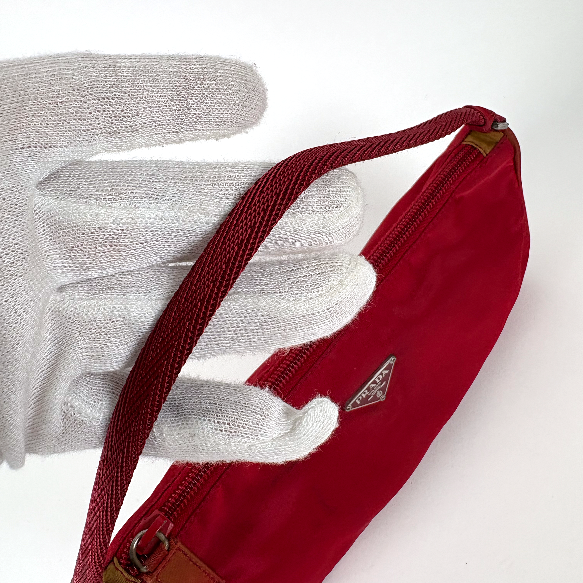 Prada Nylon Shoulder Pochette Red