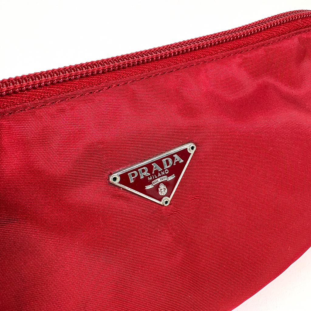 Prada Nylon Shoulder Pochette Red