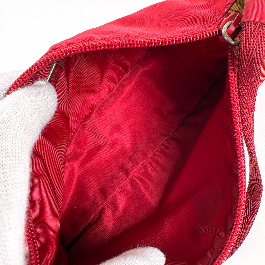Prada Nylon Shoulder Pochette Red
