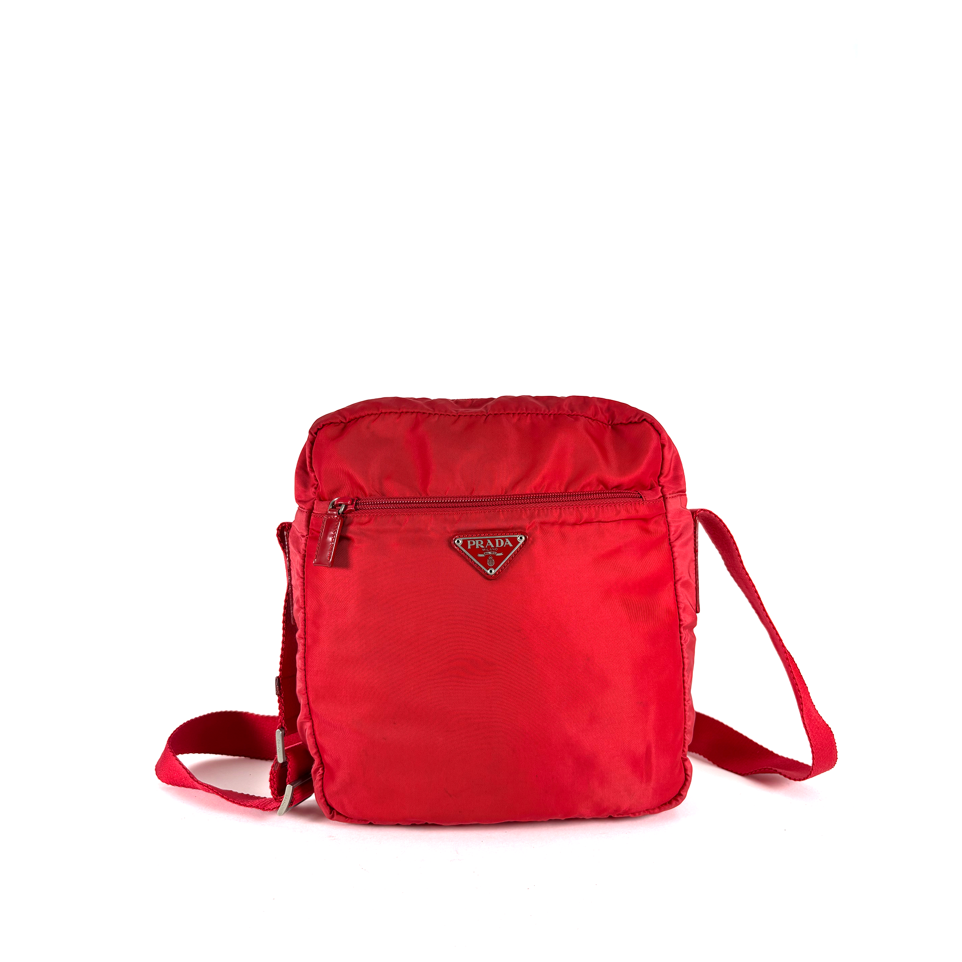 Prada Tessuto Nylon Crossbody Red