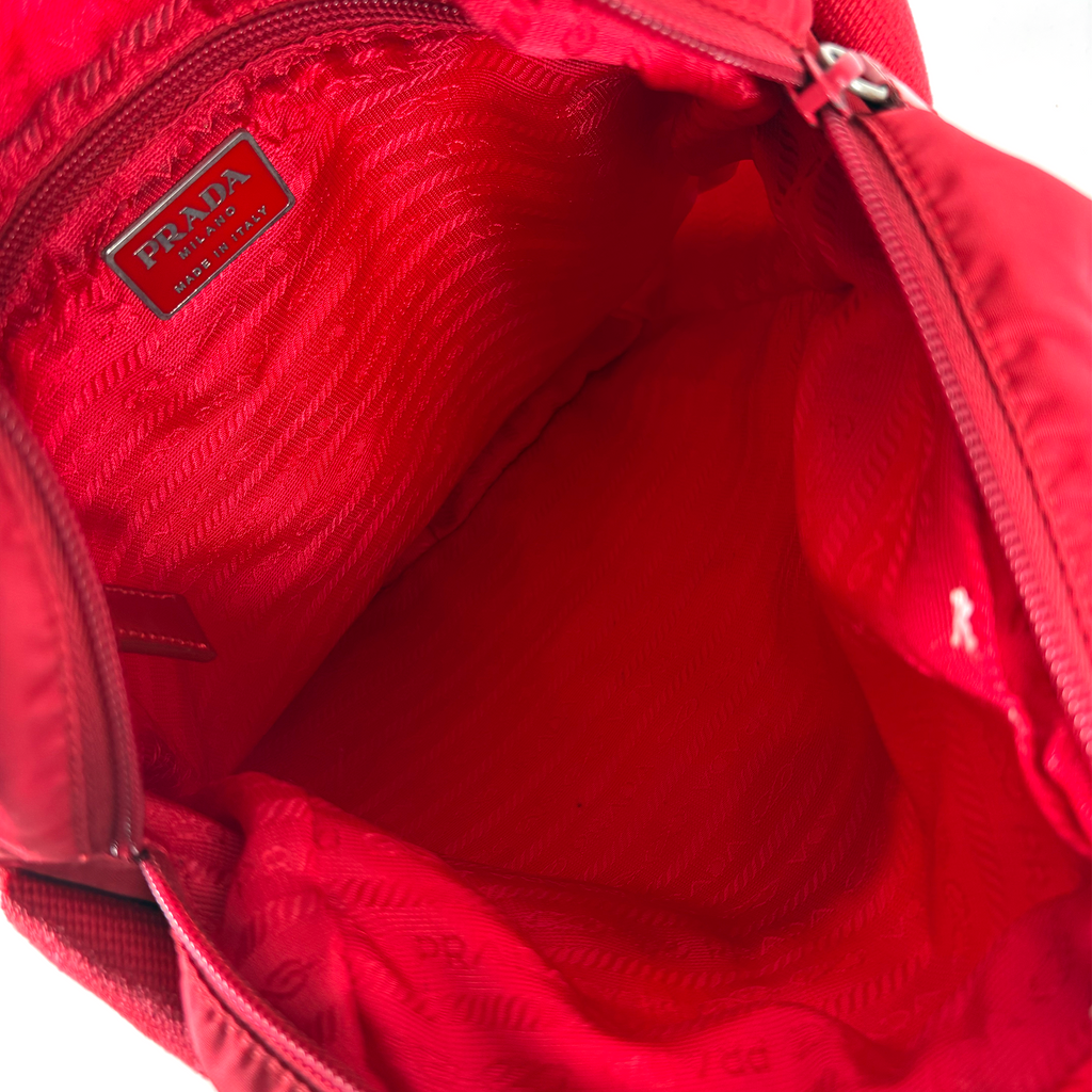Prada Tessuto Nylon Crossbody Red