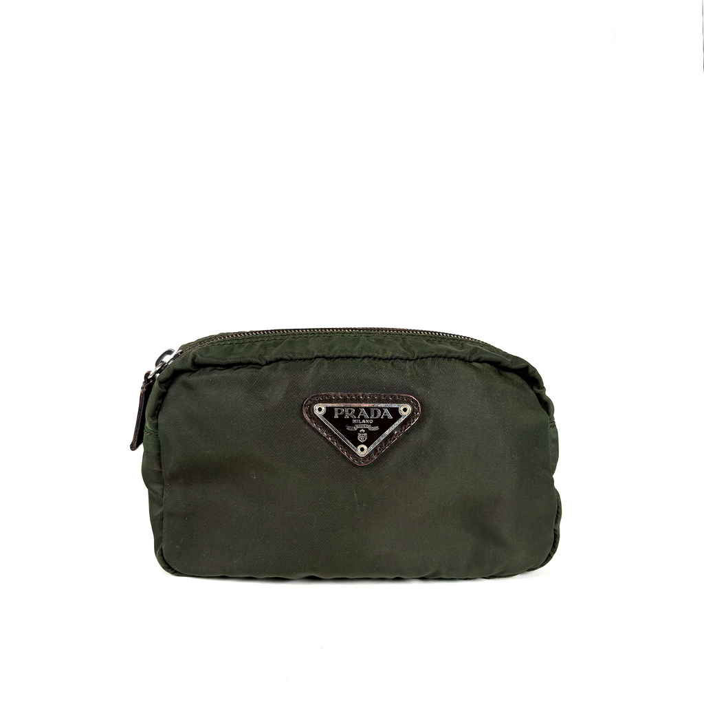 Prada Nylon Toilet Pouch Olive Green