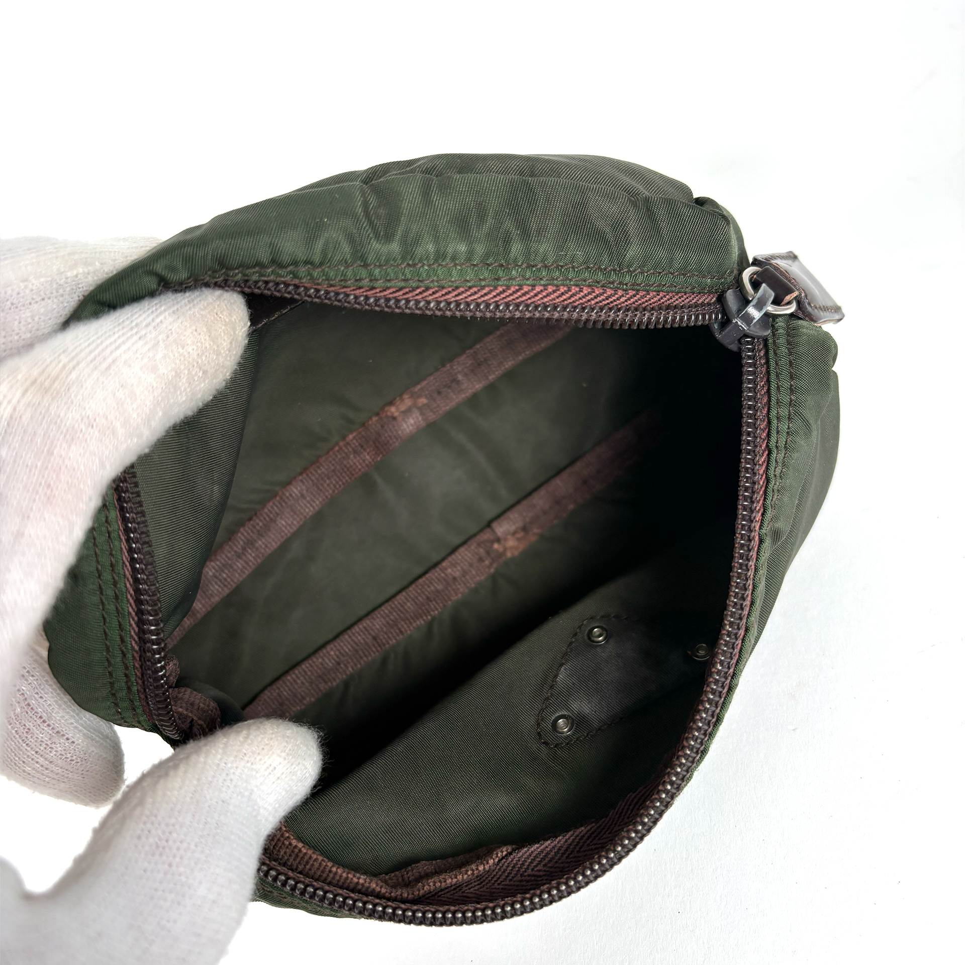 Prada Nylon Toilet Pouch Olive Green